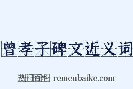 曾孝子碑文近义词是什么意思的图片